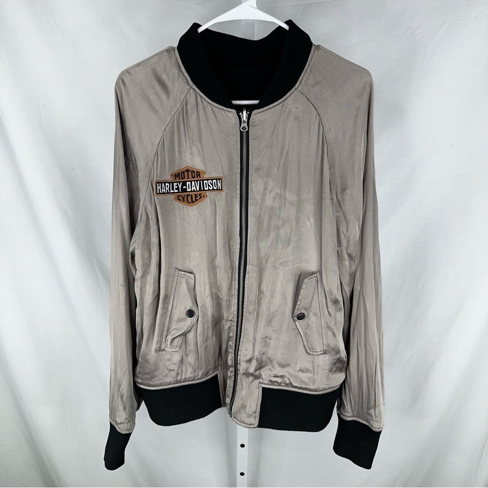 Rare! Harley Davidson Women's Bomber Jacket reversible style Size 1W